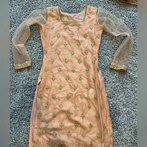 Peach Indian women’s suit palazzo pants - Picture 3 of 5